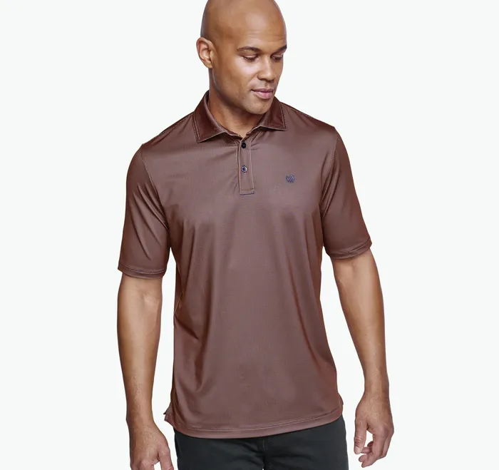 Polos and Tees XC4 Performance Gingham Polos Cool Degree OrangeNavy Mini Gingham Johnston and Murphy Men