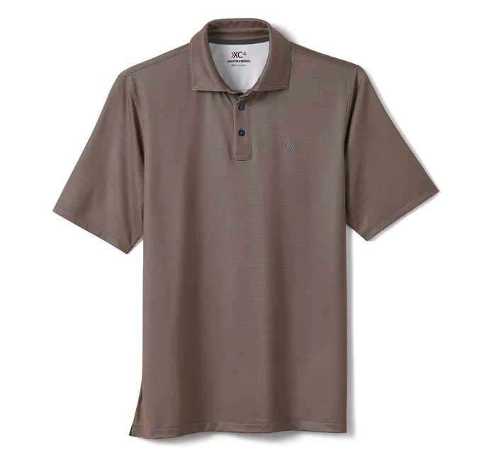Polos and Tees XC4 Performance Gingham Polos Cool Degree OrangeNavy Mini Gingham Johnston and Murphy Men