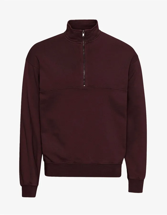 Quarter Zips Colorfulstandard Women Organic Quarter Zip 8211 Oxblood Red