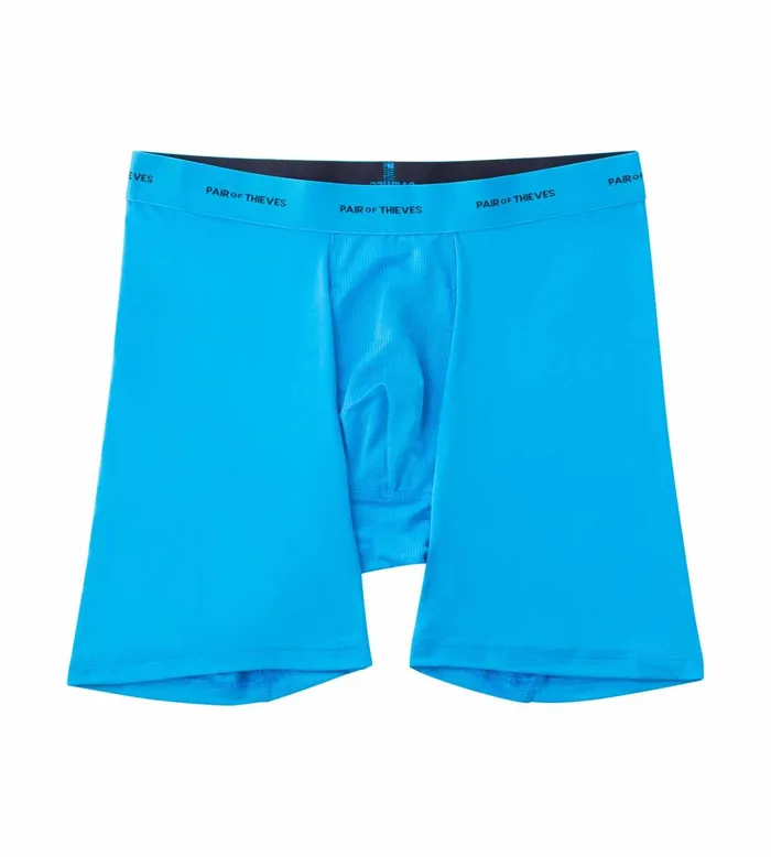 Quick Dry Action Blend Long Boxer Briefs Blue Underwear 3 Pack Men Pair Of Thieves Long Boxer Briefs