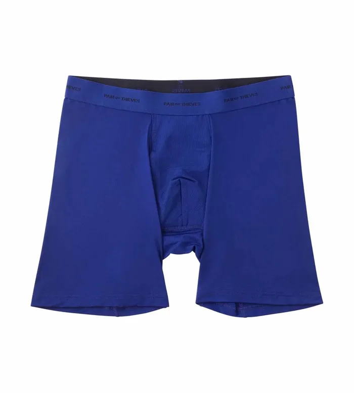 Quick Dry Action Blend Long Boxer Briefs Blue Underwear 3 Pack Men Pair Of Thieves Long Boxer Briefs