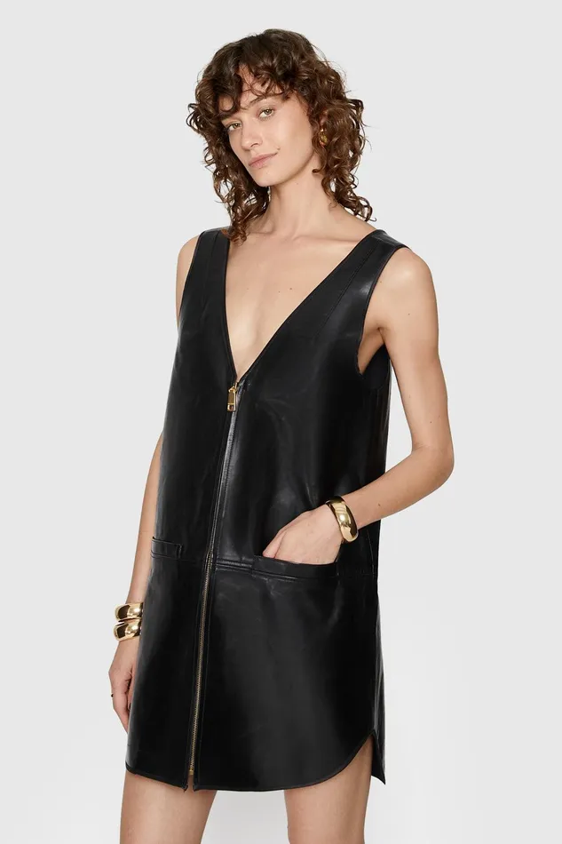 Rebecca Minkoff Adrian Zip Dress Black Women Dresses