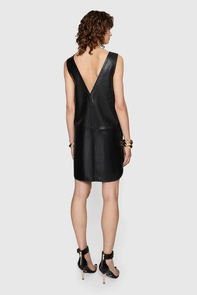 Rebecca Minkoff Adrian Zip Dress Black Women Leather