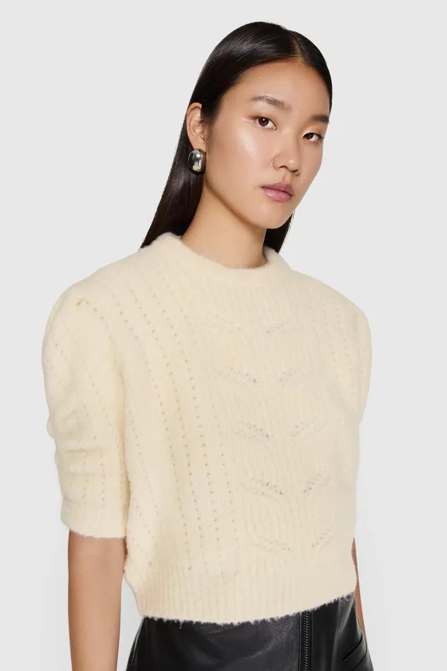 Rebecca Minkoff Campbell Puff Sweater Blonde Women Tops