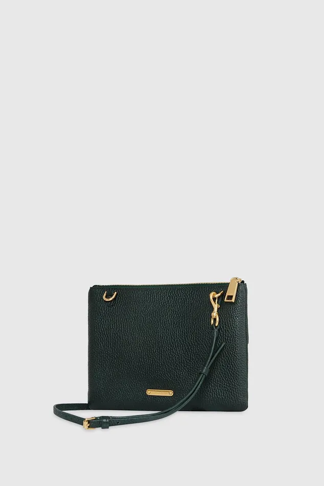 Rebecca Minkoff Edie Embossed Top Zip Crossbody Dark Envy Women Crossbody Bags