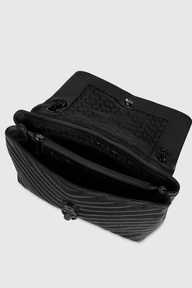 Rebecca Minkoff Edie Flap Shoulder Bag Blackblack Shellac Women Shoulder Bags