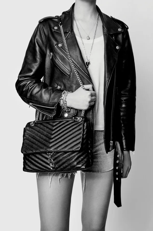 Rebecca Minkoff Edie Flap Shoulder Bag Blackblack Shellac Women Shoulder Bags
