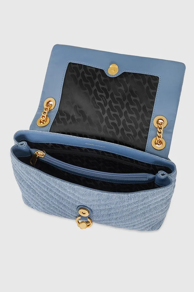 Rebecca Minkoff Edie Flap Shoulder Bag Denim Women Shoulder Bags