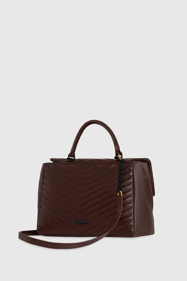 Rebecca Minkoff Edie Large Top Handle Shoulder Brandy Women Top Handle Bags
