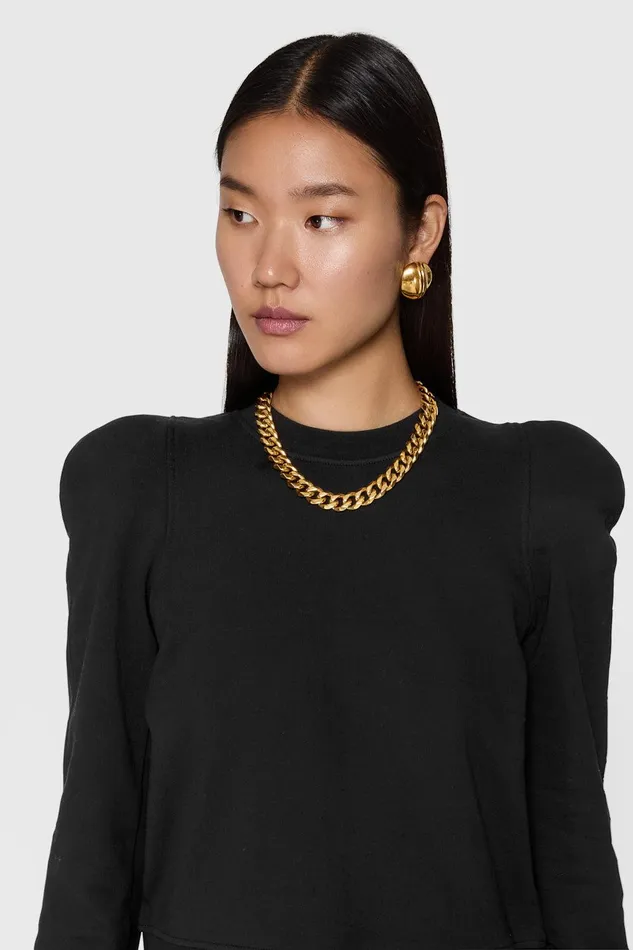 Rebecca Minkoff Jade Sculpted Sweatshirt Black Women Tops