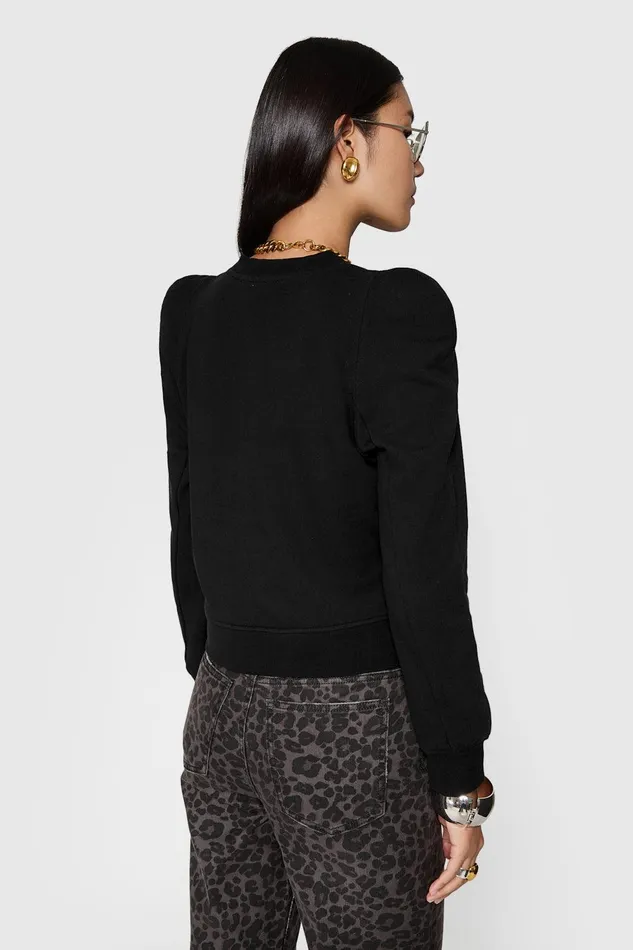Rebecca Minkoff Jade Sculpted Sweatshirt Black Women Tops