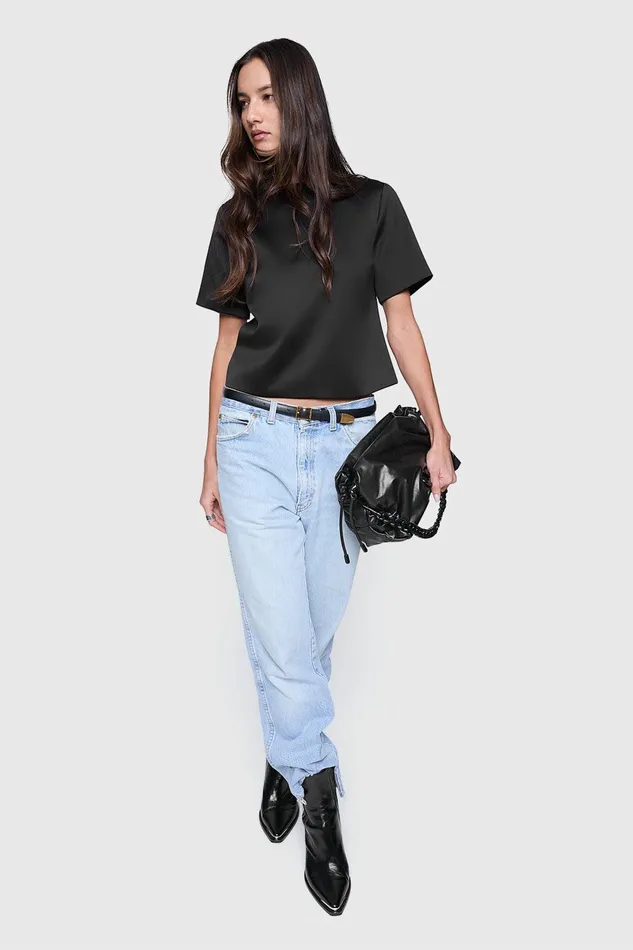 Rebecca Minkoff Wren Shirt With Chain True Black Women Tops