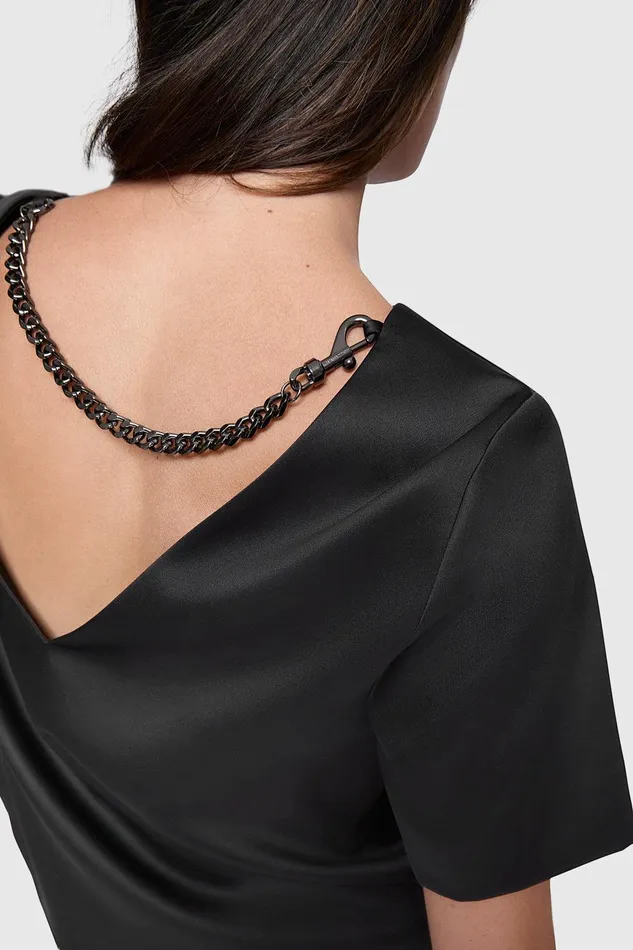 Rebecca Minkoff Wren Shirt With Chain True Black Women Tops