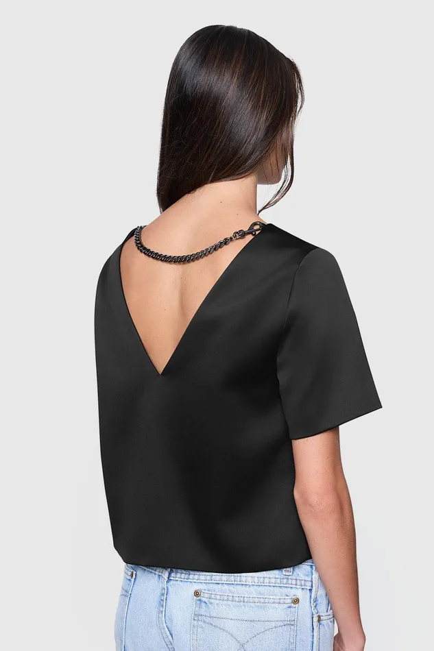 Rebecca Minkoff Wren Shirt With Chain True Black Women Tops