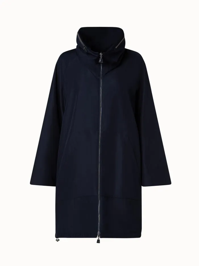 Reversible Cashmere And Silk Parka Aquamarine Women Akris Cashmere