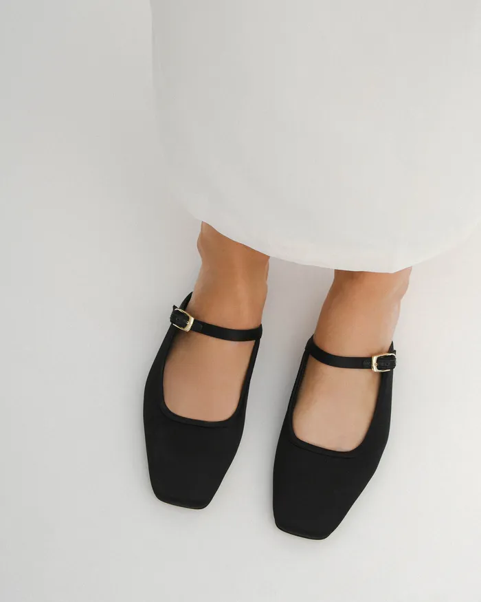 Sammy dress flats black satin Women BALLET jomercer