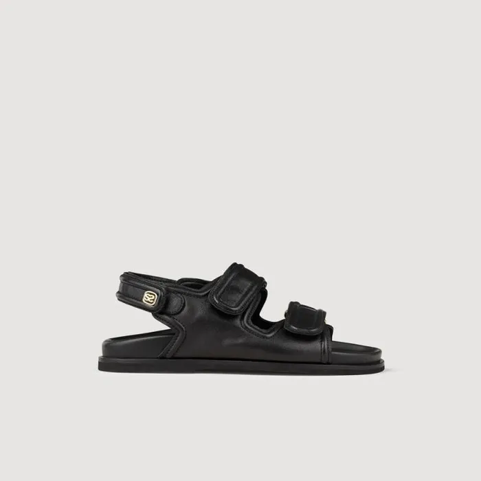 Sandals Women SANDRO Leather Sandals Black