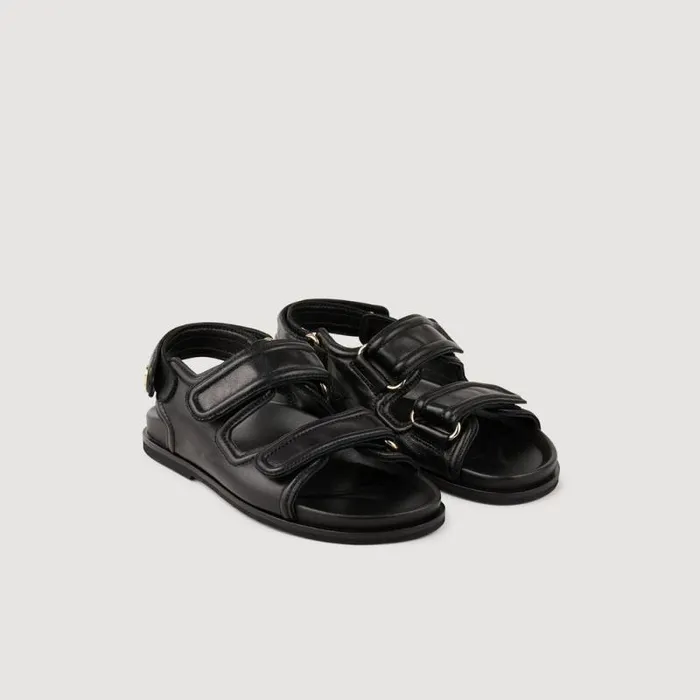 Sandals Women SANDRO Leather Sandals Black