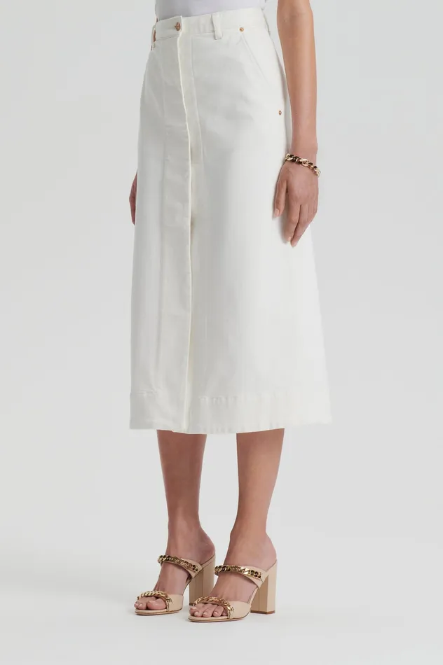 Scanlan Theodore Skirts Women DENIM SKIRT NATURAL115 Scanlan Theodore Skirts Women DENIM SKIRT NATURAL115
