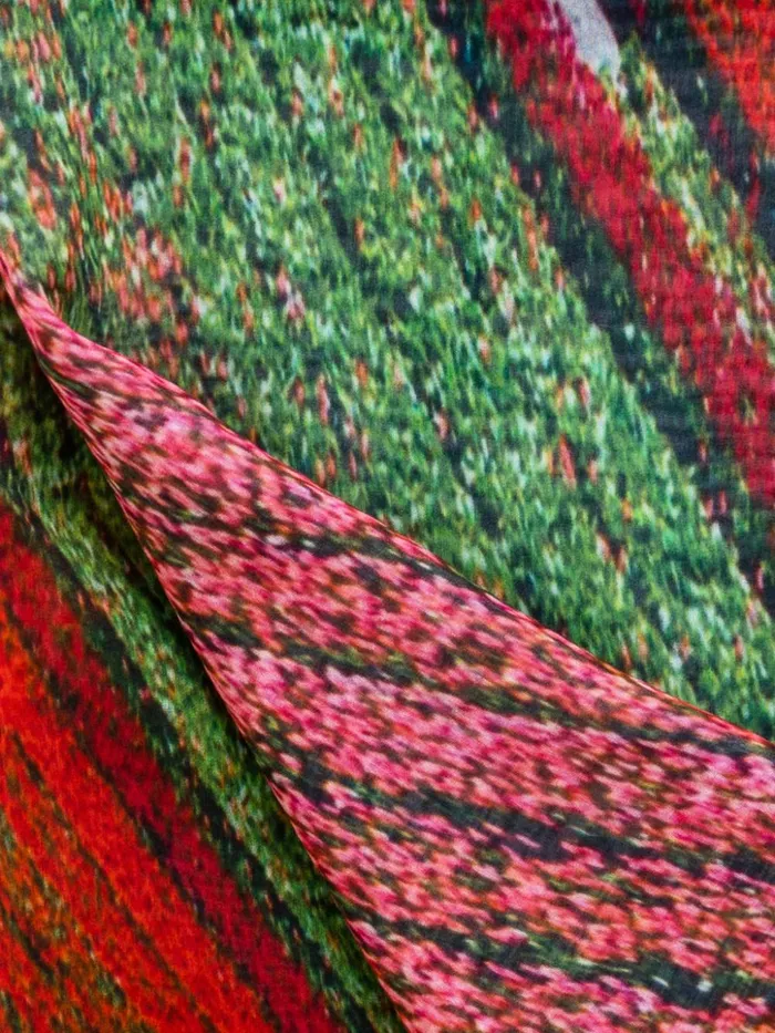 Scarf In Cotton And Silk With Wind Turbin Print Multicolor Women Akris Collector Scarves