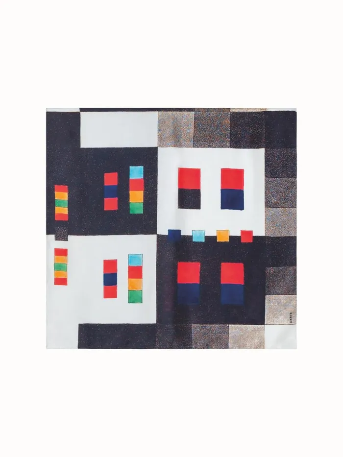 Scarf In Silk With Colorama Print Multicolor Women Akris Collector Scarves