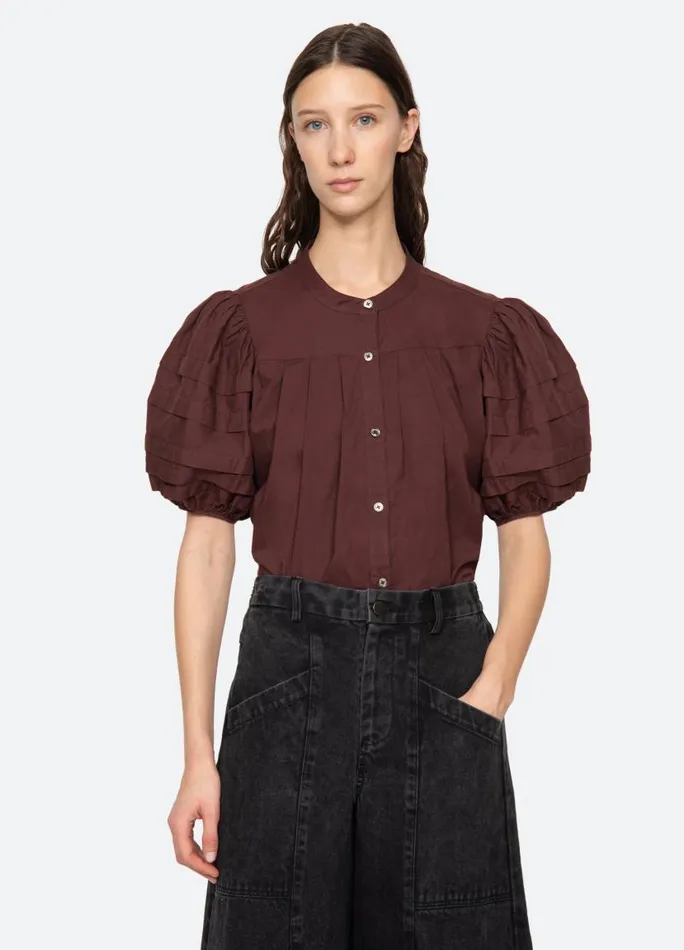 Sea New York Tops Women Renata Top Burgundy Sea New York Tops Women Renata Top Burgundy