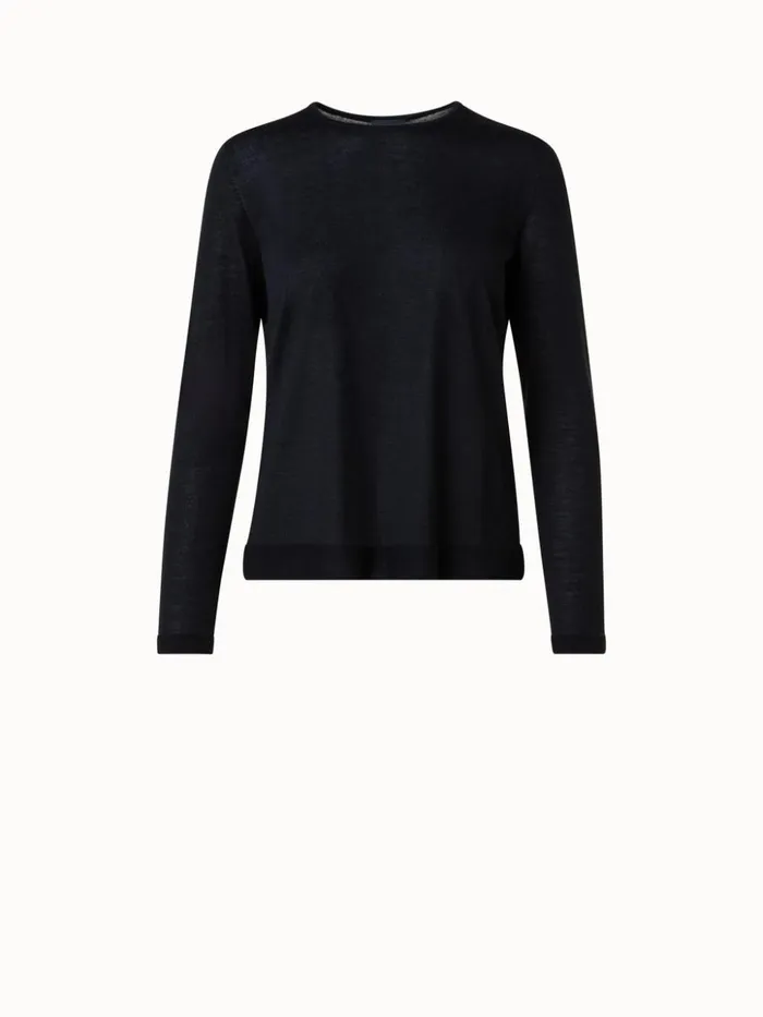 Seamless Pullover From Cashmere Silk Black Women Akris Cashmere