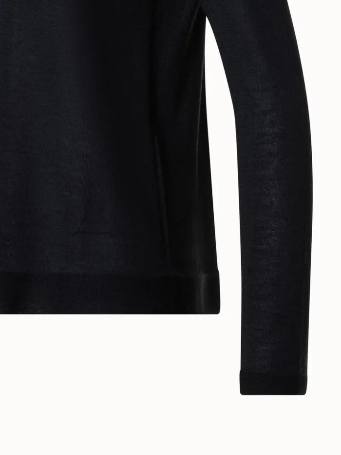 Seamless Pullover From Cashmere Silk Black Women Akris Cashmere
