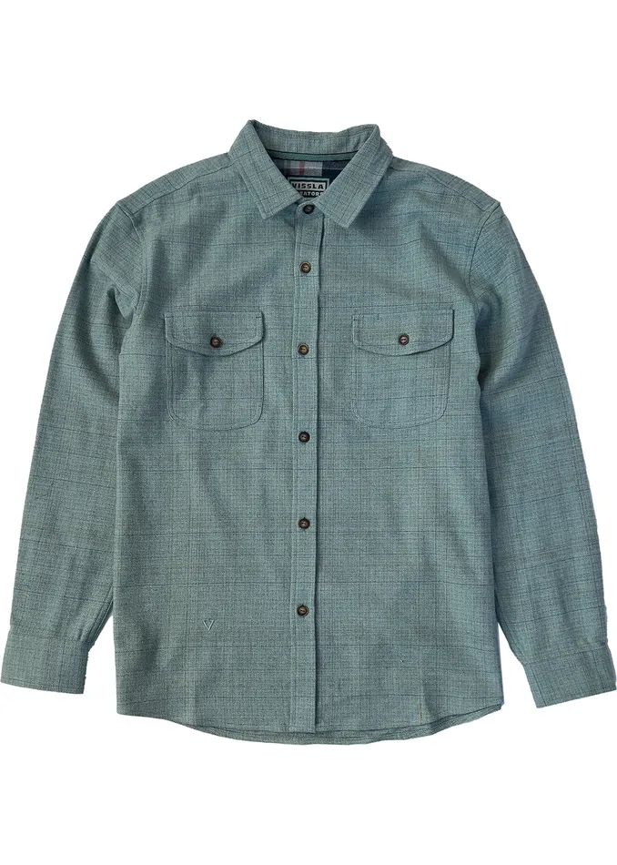Shirts and Flannels Vissla Men Creators Norte Eco Ls Flannel Smokey Jade