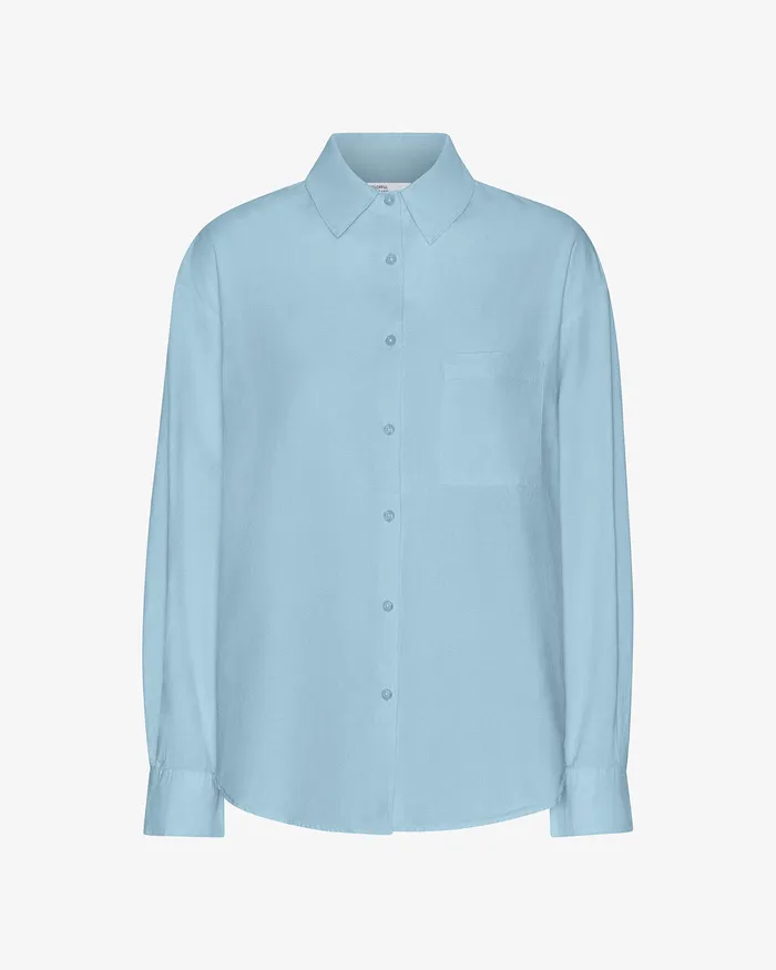 Shirts Colorfulstandard Women Organic Oversized Shirt 8211 Seaside Blue