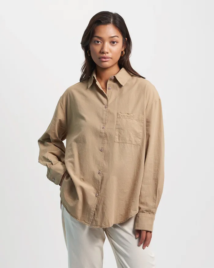 Shirts Colorfulstandard Women Organic Oversized Shirt 8211 Seaside Blue