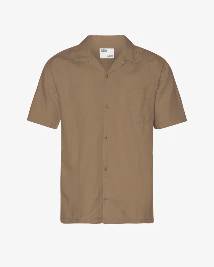 Shirts Linen Short Sleeved Shirt 8211 Sahara Camel 8211 Colorfulstandard Men