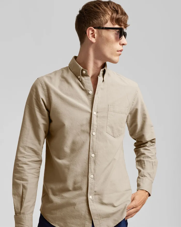 Shirts Men Colorfulstandard Organic Button Down Shirt 8211 Seaweed Green