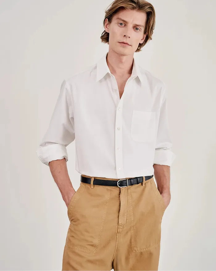 Shirts Men Nili Lotan FINN SHIRT Ivory