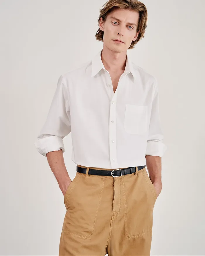Shirts Men Nili Lotan FINN SHIRT Ivory