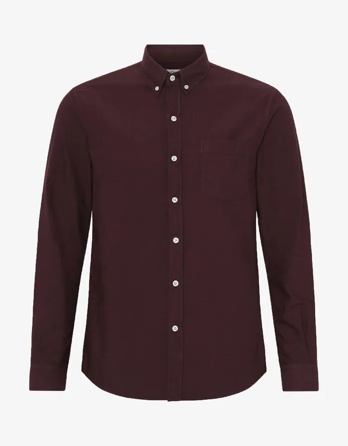 Shirts Men Organic Button Down Shirt 8211 Oxblood Red Colorfulstandard