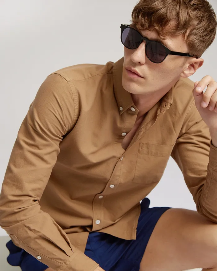 Shirts Men Organic Button Down Shirt 8211 Oxblood Red Colorfulstandard