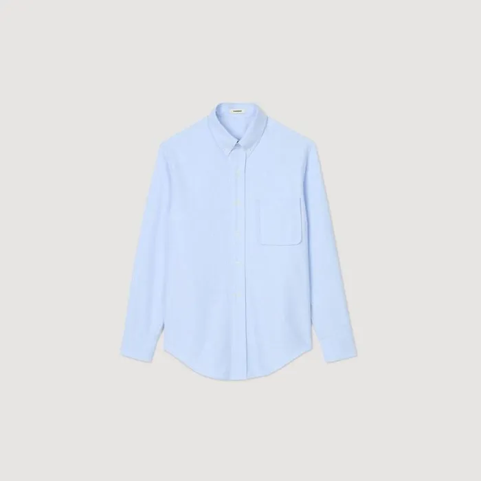 Shirts Men SANDRO Oxford Flannel Shirt Sky Blue