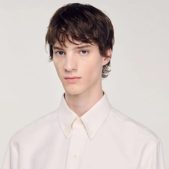 Shirts Men SANDRO Oxford Flannel Shirt White