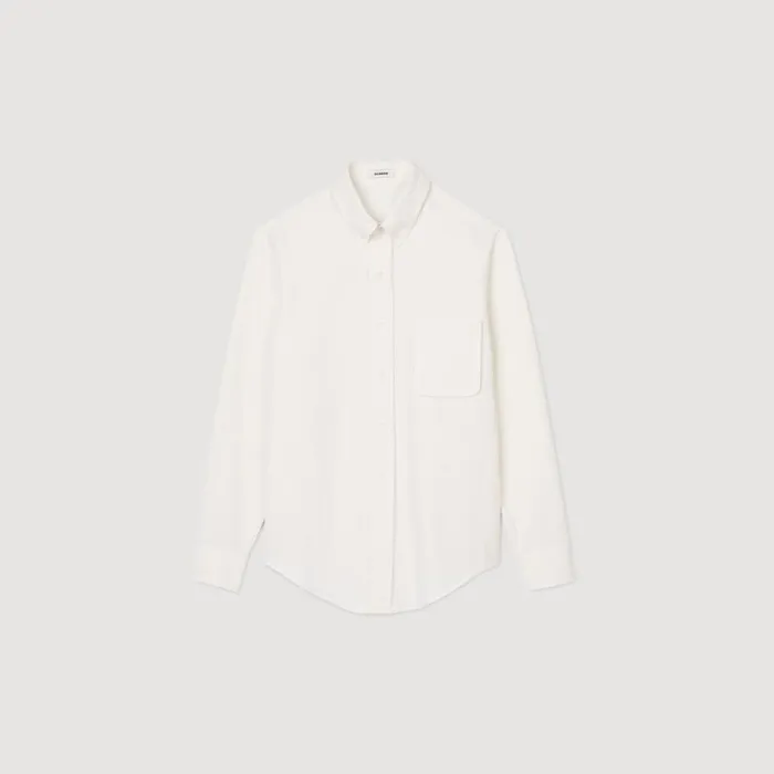 Shirts Men SANDRO Oxford Flannel Shirt White