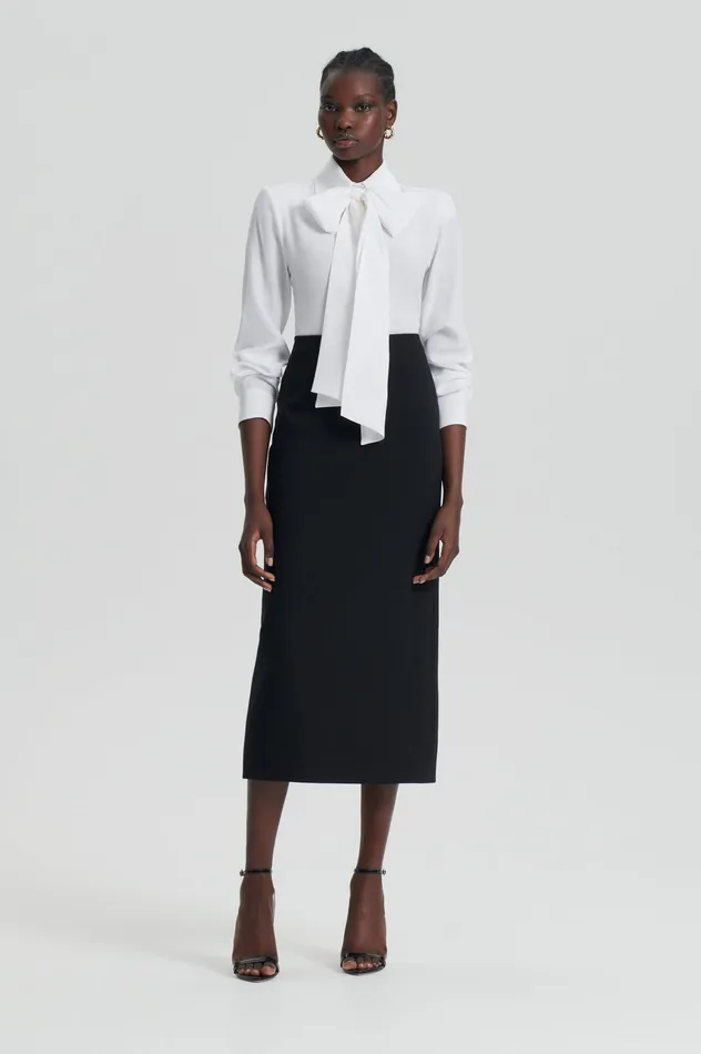 Shirts Scanlan Theodore Women SILK SHOULDER PAD SHIRT WHITE