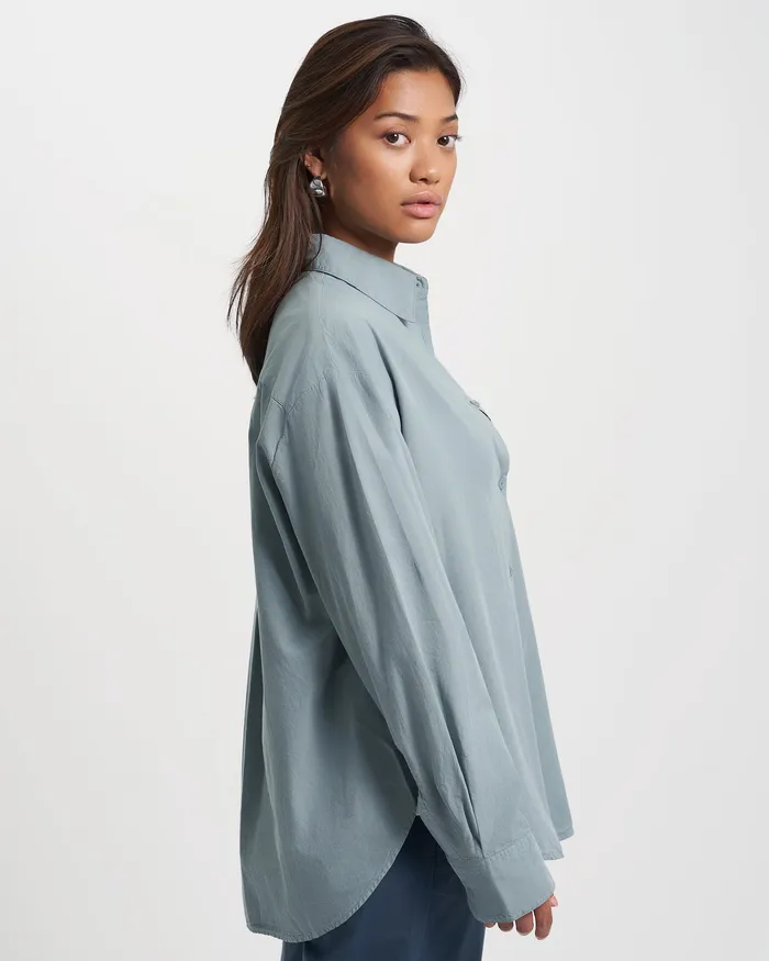 Shirts Women Colorfulstandard Organic Oversized Shirt 8211 Lava Grey