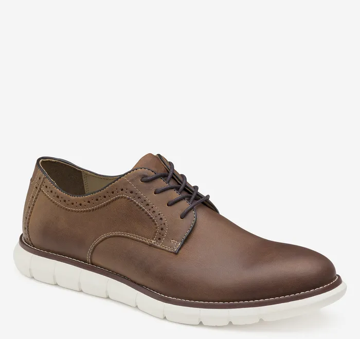 Shoes Men Johnston and Murphy Holden Plain Toe Tan Oiled Full Grain