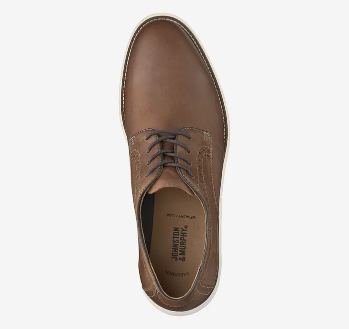 Shoes Men Johnston and Murphy Holden Plain Toe Tan Oiled Full Grain