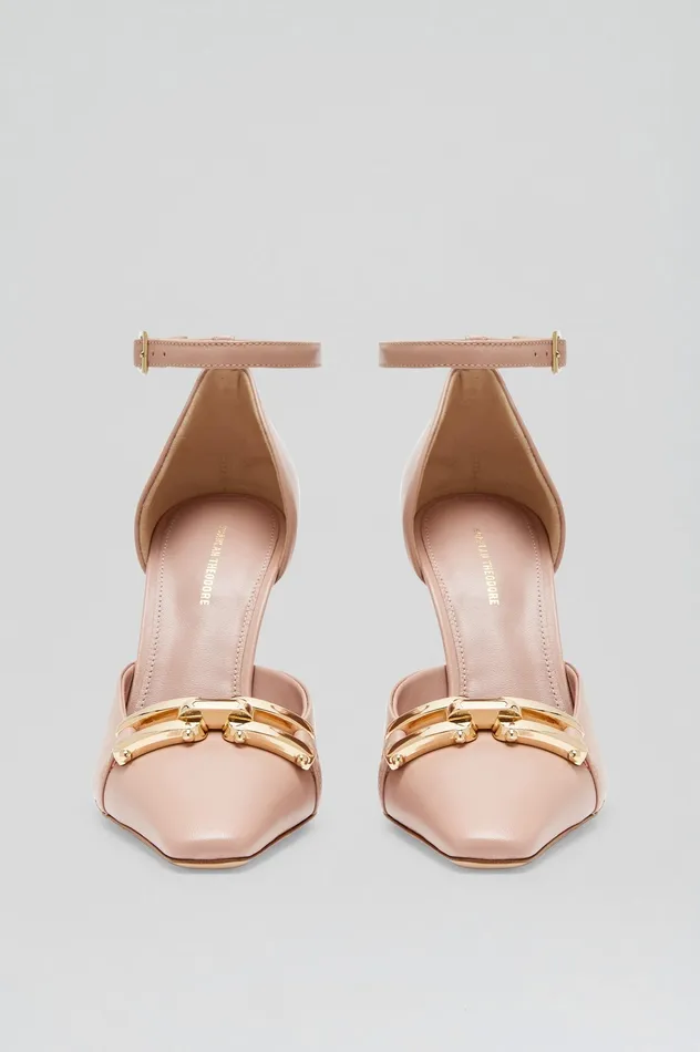 Shoes Scanlan Theodore Women GOLD TRIM PUMP 95 NUDE