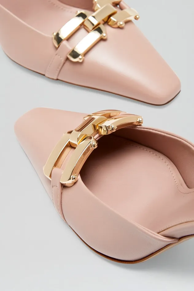 Shoes Scanlan Theodore Women GOLD TRIM PUMP 95 NUDE