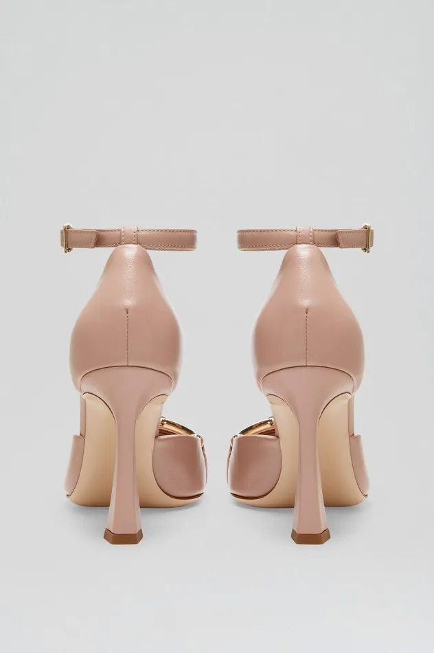 Shoes Scanlan Theodore Women GOLD TRIM PUMP 95 NUDE
