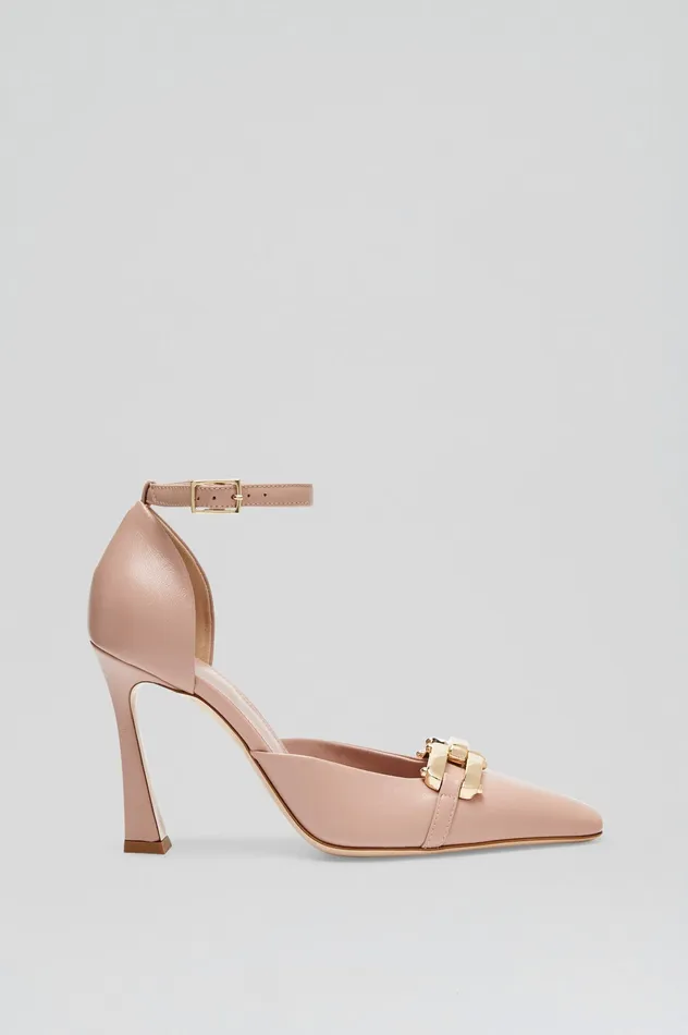 Shoes Scanlan Theodore Women GOLD TRIM PUMP 95 NUDE