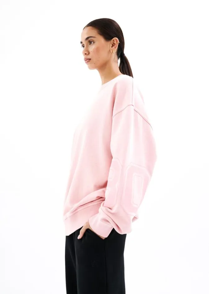 Shop BACKFIELD SWEATER IN FLAMINGO PINK PE Nation Sweats