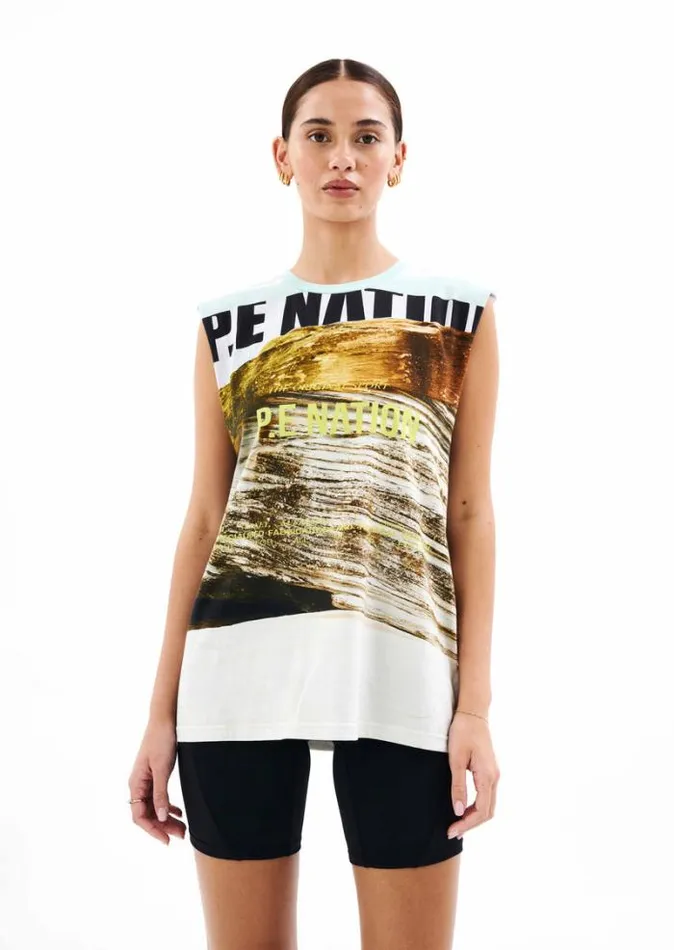 Shop BERMUDA TANK IN SCENE PRINT PE Nation Tees and Tanks
